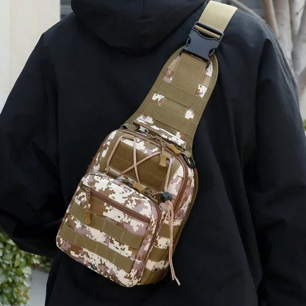 

Cycling casual camo large capacity Oxford cloth diagonal cross men's hiking chest bag sports outdoor