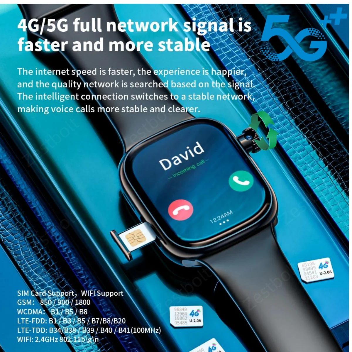 

S10 Pro Smartwatch 4G 5G LTE Android Smart Watch With 2.29inch Amoled Screen 1380mAH Battery 190° Rotary Camera GPS WIFI game