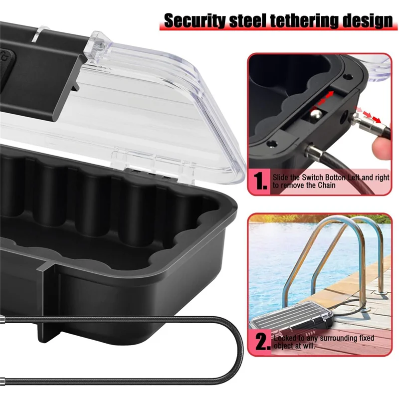 ABKN-Lock Box, Phone Lock Box, Security Lock Box, Transparent Outdoor Waterproof Travel Safe,Password Beach Box Durable ,Transpa