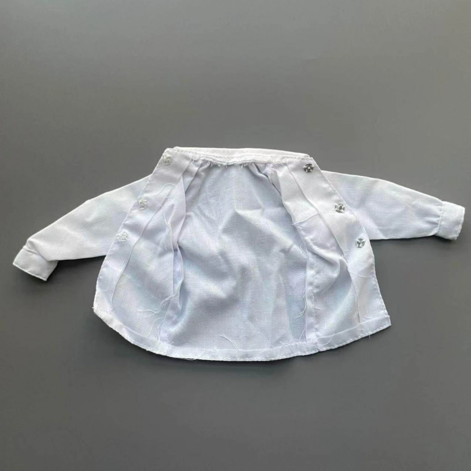 1/6 Scale Doll Shirt Pointed Collar Collared Button-up Doll Shirt Toy Clothing Woven Material Plain Design
