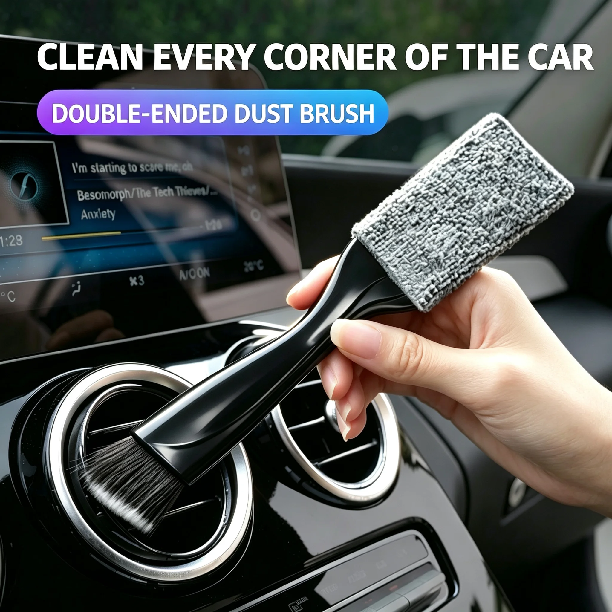2 In 1 Car Dust Tool Cleaning Brush Interior Accessories For Mercedes Benz W210 W176 AMG CLS CLE CLA GLA GLB GLS Class A G