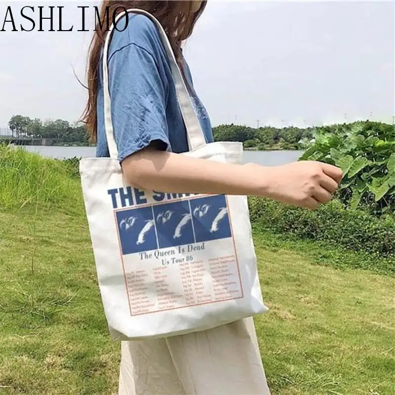 The Smith Women Shopping Bag English Rock Band Women Shoulder Bag Harajuku Large Capacity Vintage Shopper Bag Large Shoulder Bag