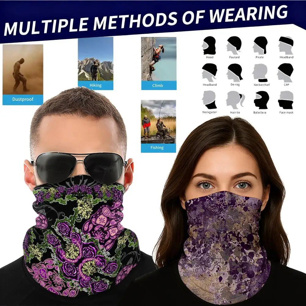 

Bohemian Style Neck Warmer Retro Paisley Mandala Pattern Tubular Face Mask Breathable Outdoor Cycling Winter Sports Accessory