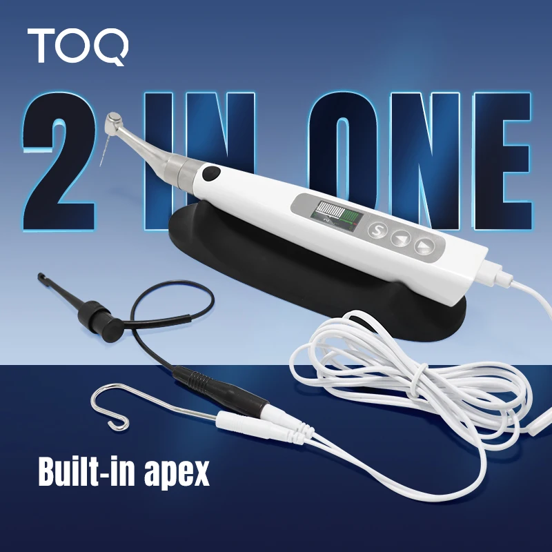 2 IN 1 Dental Cordless Endo Motor With Built-in Apex Locator Endodontic Motor With 16:1 Contra Angle and Free Endo Niti Files