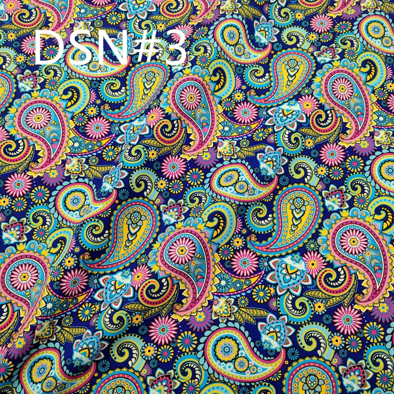 Old Style Bohemia Paisley Designed Fabric 100%Cotton Poplin 120GSM Printed Sewing Quilting DIY Material Textile