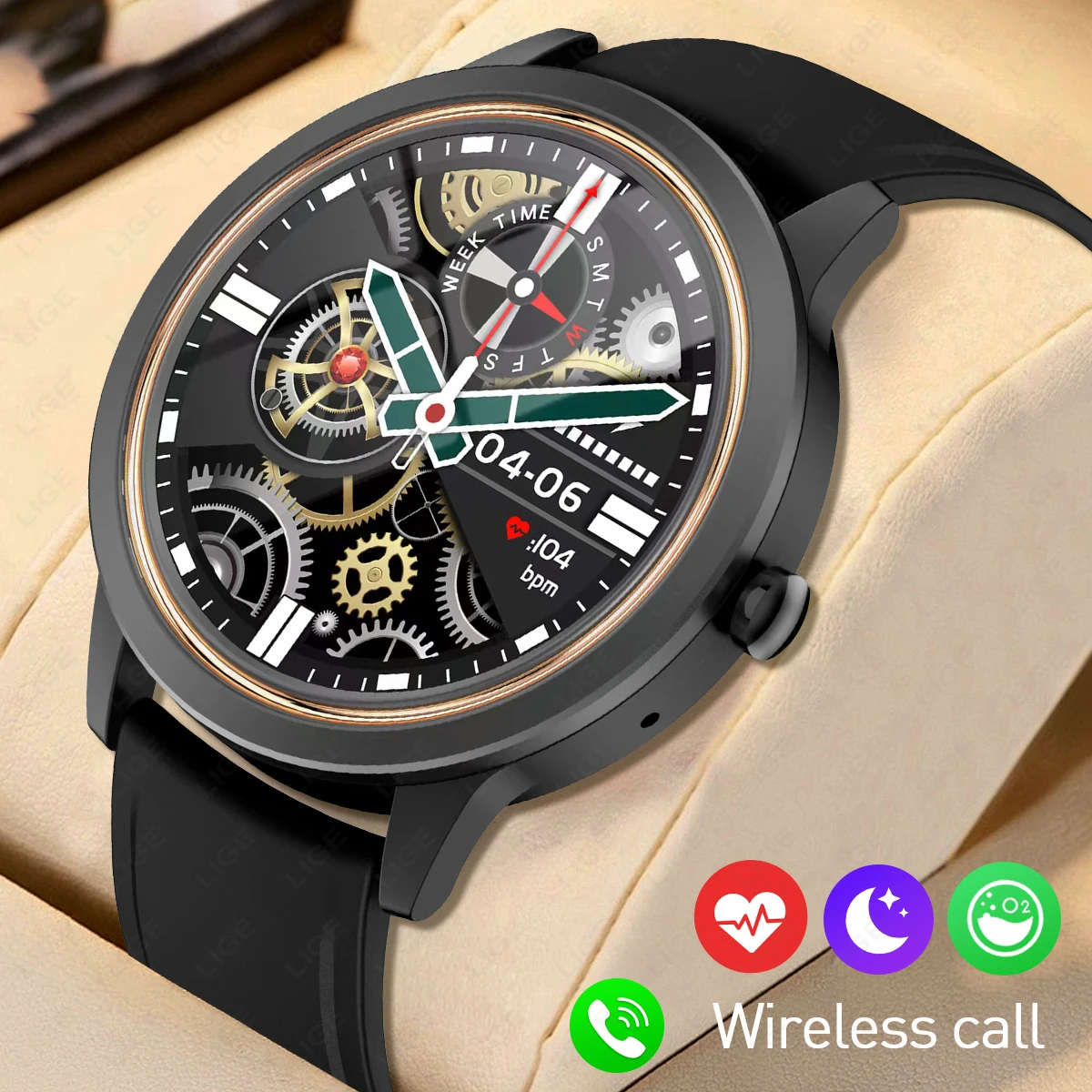 LIGE 2024 New Smart Watch Men 1.32