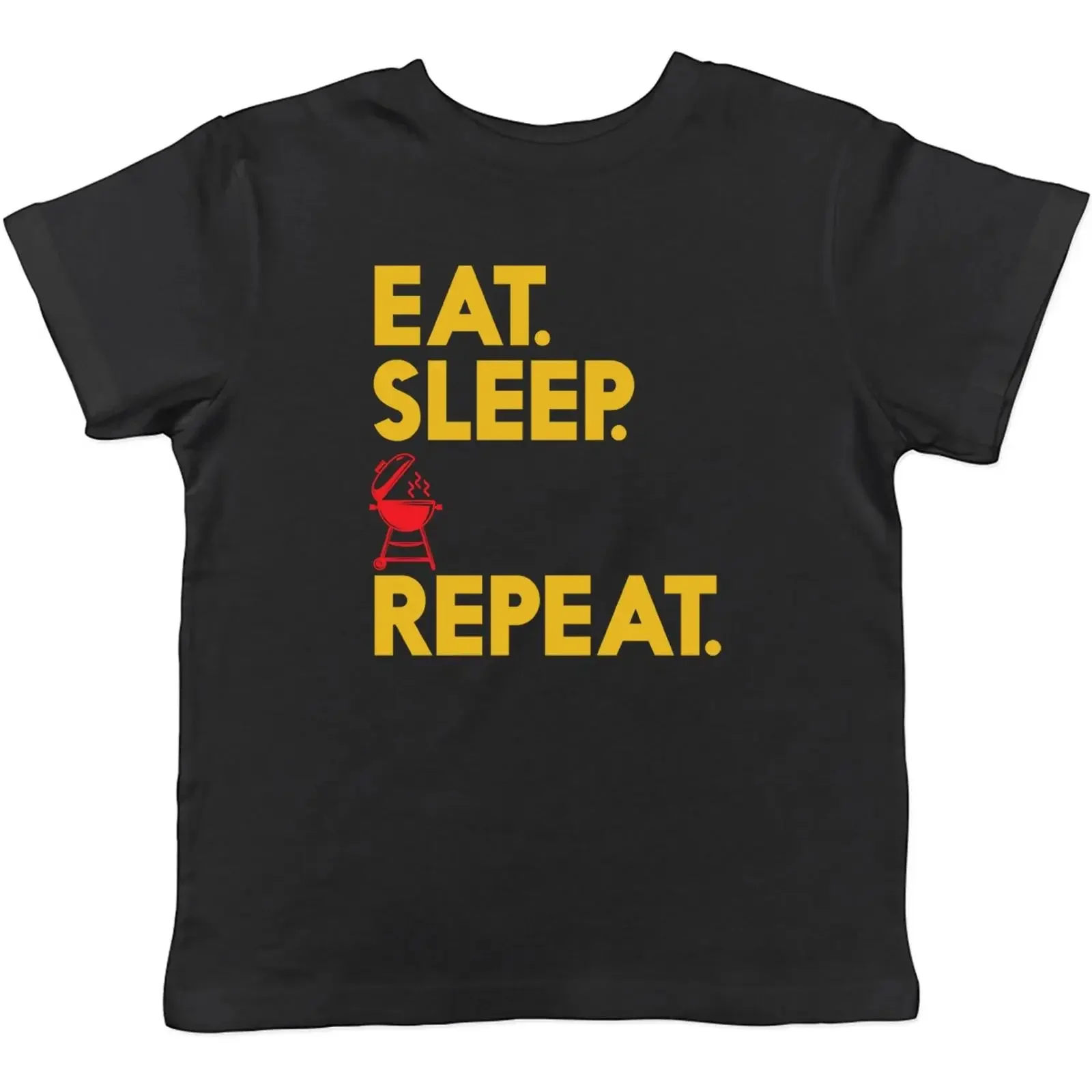 Eat Sleep BBQ Kids T Shirt Grilling Roasting Charcoal Children Boys Girls  vintage Washed Comfortable Unisex Breathable