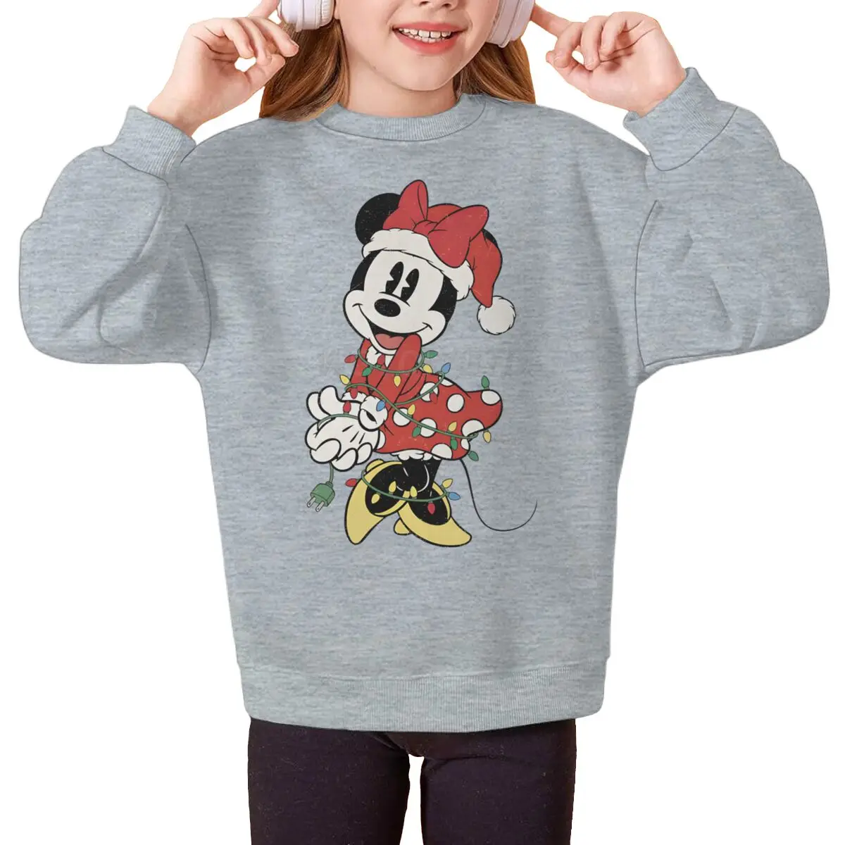 ملابس الفتيات اللطيفة ميني ماوس كاواي الكرتونية هدية سويت شيرت للفتيات الصغيرات ملابس حفلات عيد الميلاد بلوفرات كرتونية بأكمام طويلة