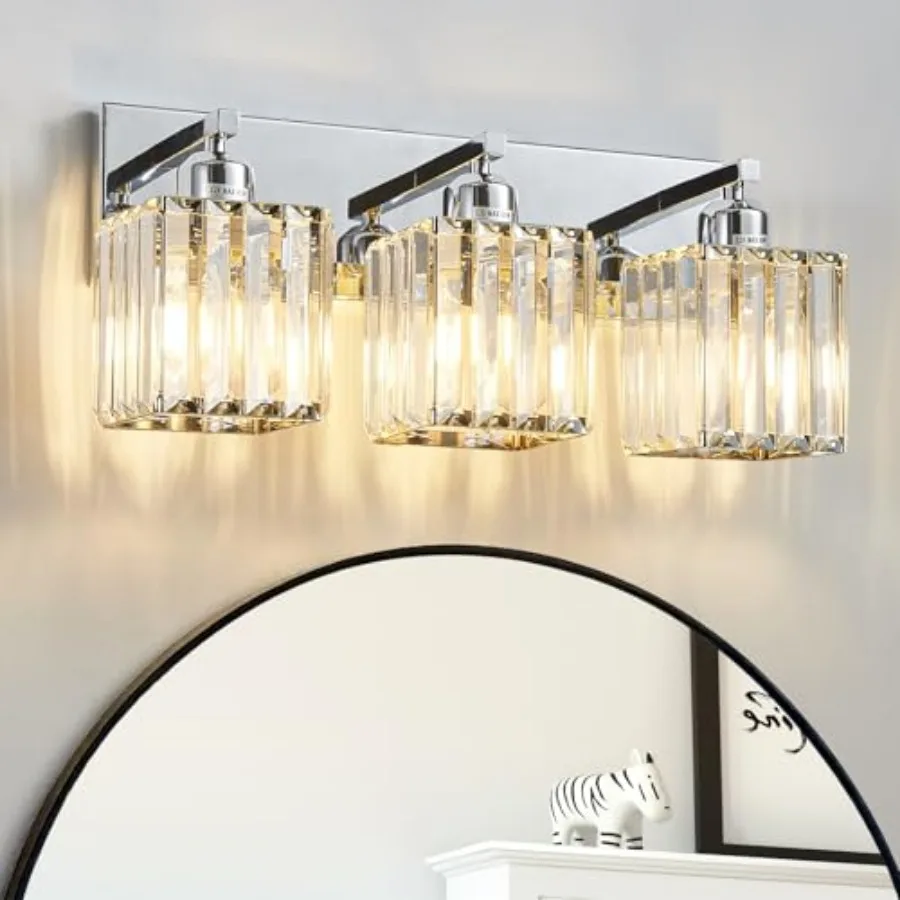 Modern Bathroom Vanity Light s Modern Chrome Crystal Bathroom Light Fixtures Over Mirror Chrome Vanity Lighting Crystal Wall Sc