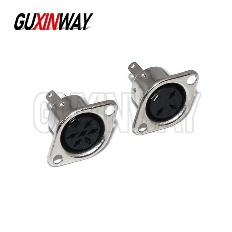 5PCS 3/4/5/6/7/8PIN Panel Mount Female Jack DIN Adapter MIDI Cable Connector