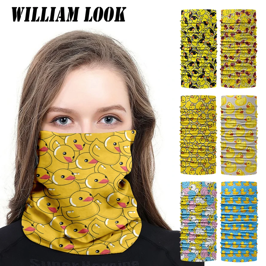 3D Yellow Duck Bandana Women Seamless Balaclava Buffs Cartoon Neck Scarf Windproof Sun Protection Cycling Fishing Face Mask