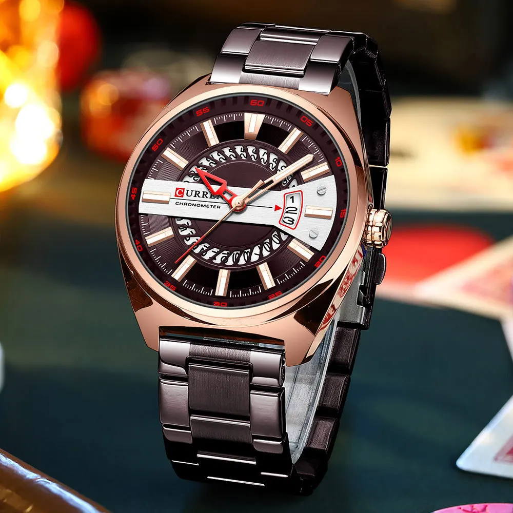 Curren 8403 Men's Watch Luxury Watch Quartz Strip Waterproof Calendar Luminous Business Watches for Men Relogios Masculino