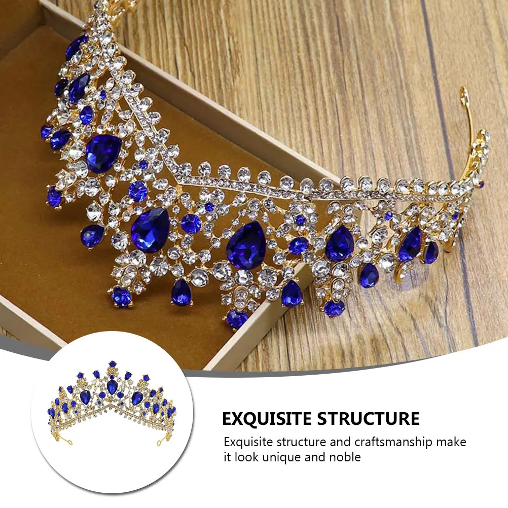 

Bridal Crown Crystal Rhinestones Wedding Headdress Alloy Accessories Headpiece Elegant Baroque Hair Decor Photo Props Gifts