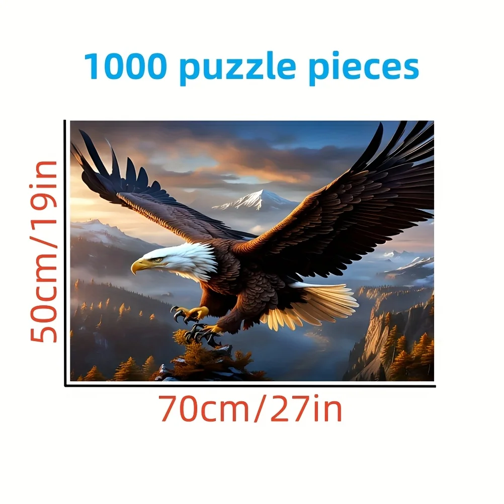 EagleMaster 1000pcs Premium Eagle Themed Jigsaw Puzzle, Durable & Seamless Adult Puzzle with Sturdy White Card, Ideal for Birt