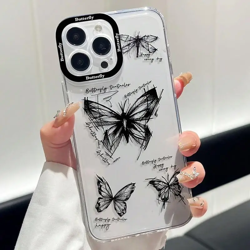 Case For Honor X9B X8B X7B Nova 5T Huawei P40 Lite Nova 7i 6se cover Butterfly Transparent Silicone Funda Cute