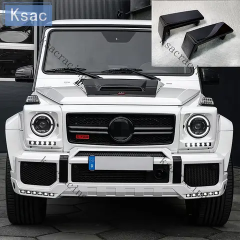 EXPRESS 2x GLOSS BLACK STAINLESS Bumper Caps Bumper cover for Mercedes G CLASS W463 G65 G63 AMG