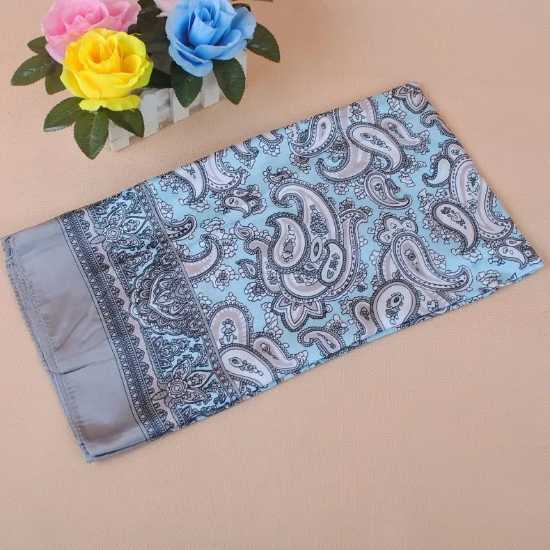 90X90cm Kopf Schal Frauen Luxus Marke Seide Quadrat Schal Foulard Satin Bandana Weiche Halstuch Hijab Haar Schals für Damen – Detail 16