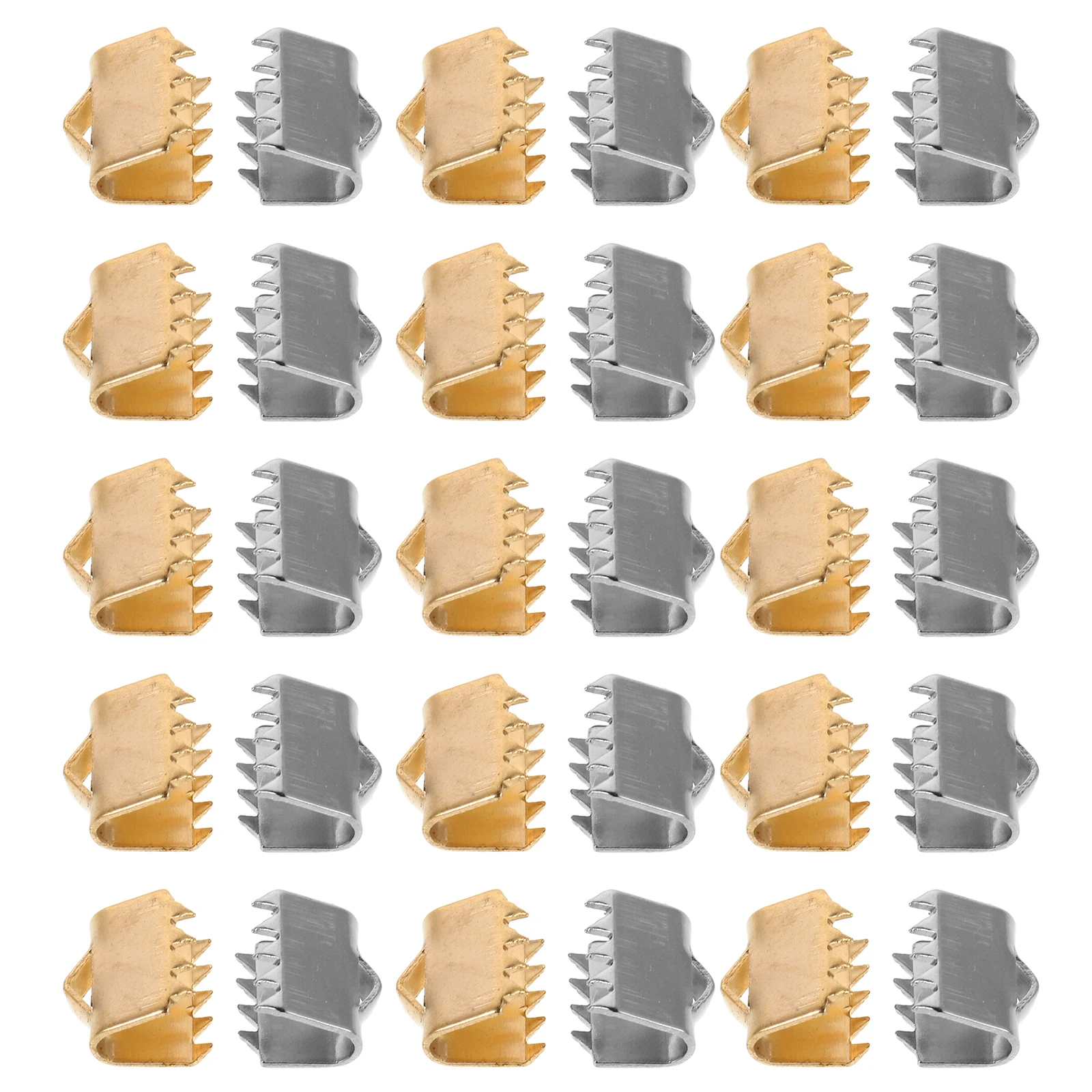 

40pcs Stainless Steel Jewelry Clasps Cord End Fasteners Ribbon End Clamp For Diy Crafts Pet Making Accessories Durable