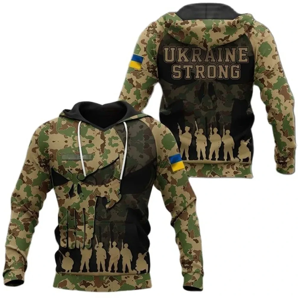 XUkrainian Flag National Emblem 3D Printing VHoodies Sweatshirts Men Women Hooded Oversized Hoodie Fashion Kids Pullover Coat