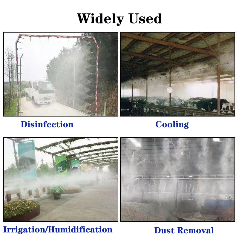 Boquilla de niebla de cobre amarillo de flexión libre, rociador de humidificación de riego de jardín, junta de bloqueo de empuje recto, 8mm,