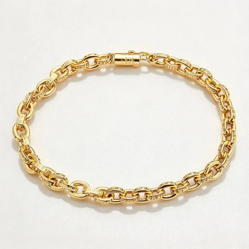 925 Silver Gold 22K Thin Letter Bracelet for Men and Women, Trendy Brand, Men's Domineering Classic Style