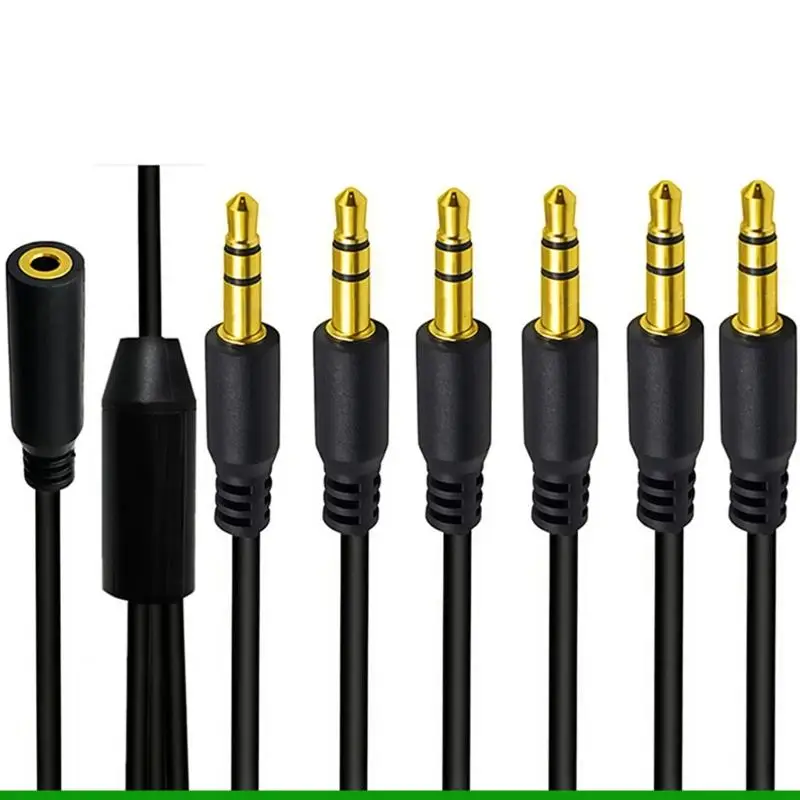 U55C 3.5mm Audios Splitter Cable Gold Plated Connectors for Simultaneous Connection