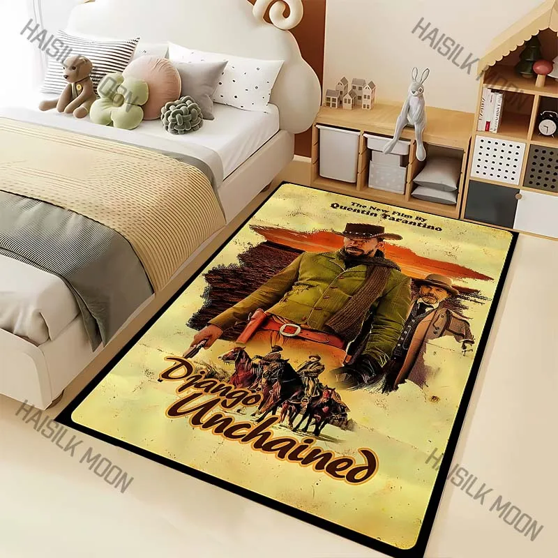 1PC Cowboy poster, Quentin Tarantino Carpet for Living Room Bedroom Sofa Home Decor Rus Non-slip Floor Mat Luxury Gift