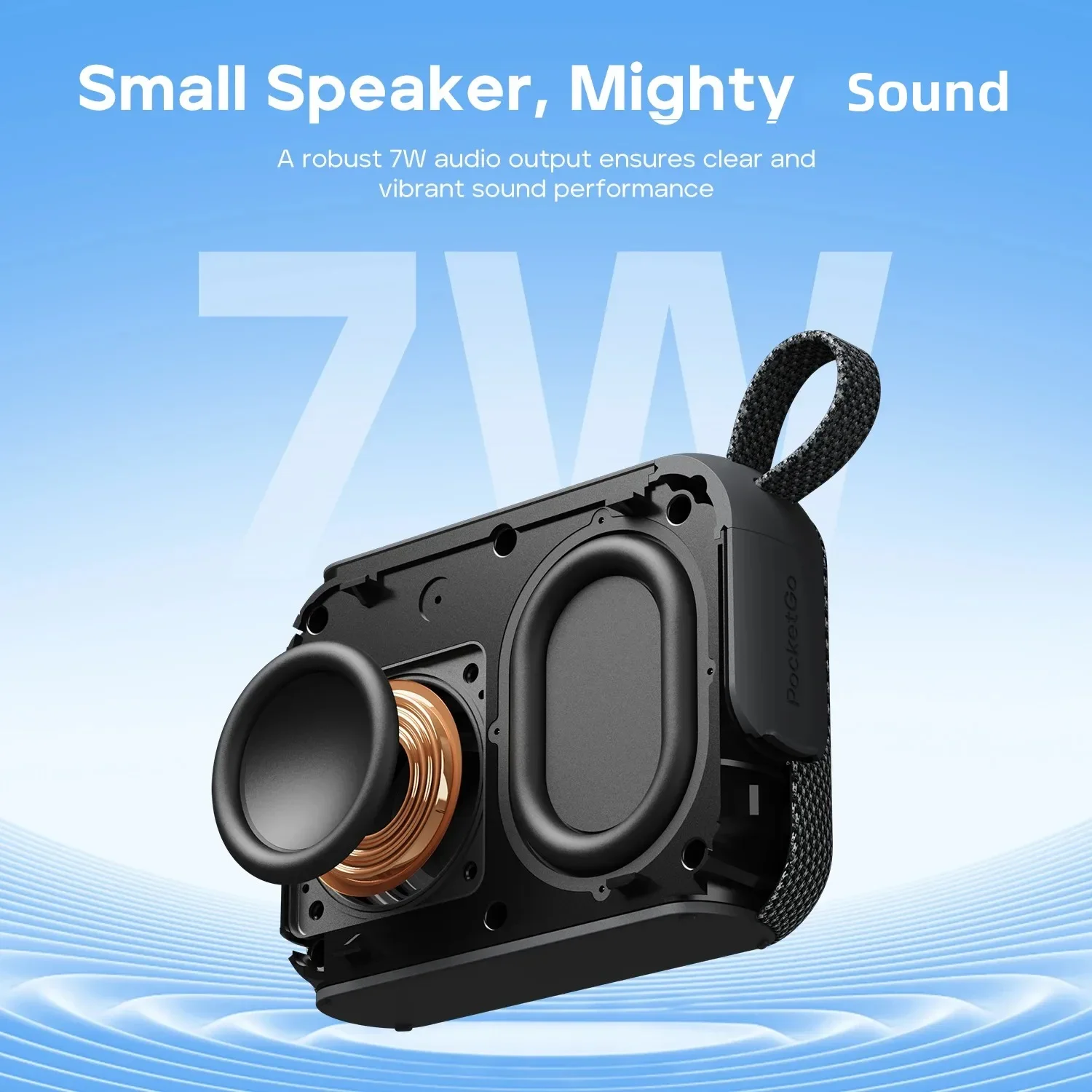 Altavoz Bluetooth Portátil Tribit PocketGo, Resistente al Agua IP68, BT6.0, Micrófono Integrado, TWS, APP, EQ, para Exteriores, Fiestas en la Piscina, Camping, Viajes 3