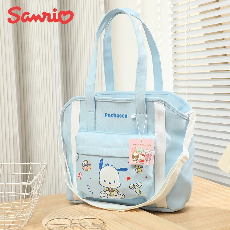 Anime Sanrio Hello Kitty Kuromi torby na ramię Hangyodon torba Crossbody kreskówka o dużej pojemności dziewczęce serce torba do przechowywania