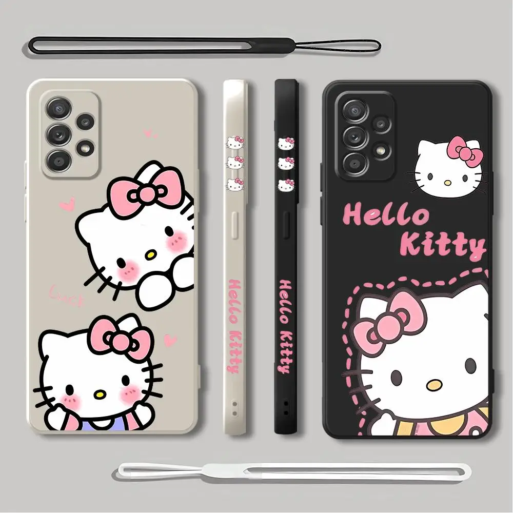 Case for Samsung Galaxy A52 A72 A34 A22 A12 A23 A42 A21s A53 A54 A33 A73 A24 A13 A32 A32 Sanrio Ins Hello Kitty Pink  Cover