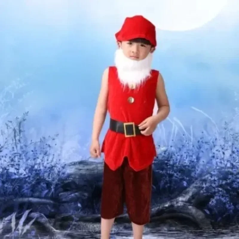 Halloween Navidad siete enano disfraz de nieve Hada elfo vacaciones Santa niños carnaval escenario Navidad grupo partido traje para niños