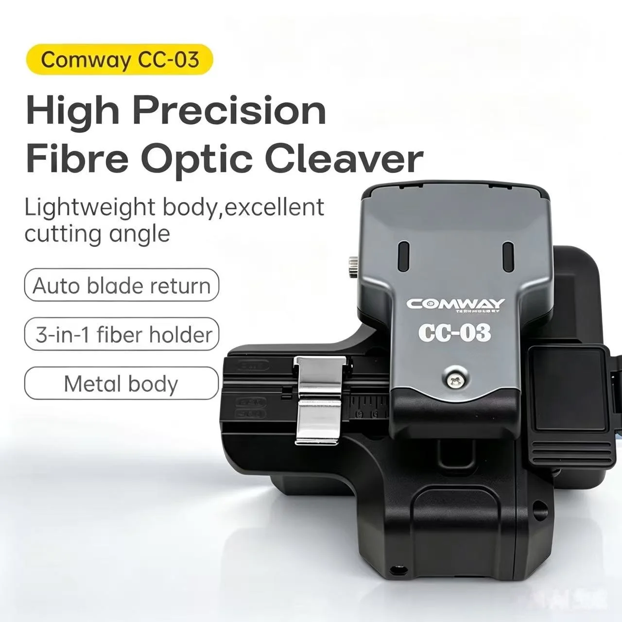 Original COMWAY CC-03 One-step Fiber Cleaver High Precision Cutting Knife Automatic High Precision Fiber Cutter 48000 Blade Life