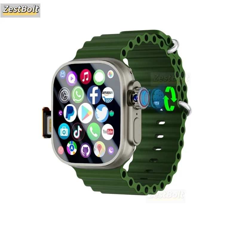 DW100 Pro+ 5G Android Smartwatch Touch ID Smart Watch met roterende camera 2,29 inch Amoled-scherm GPS WIFI NFC Google Play Store