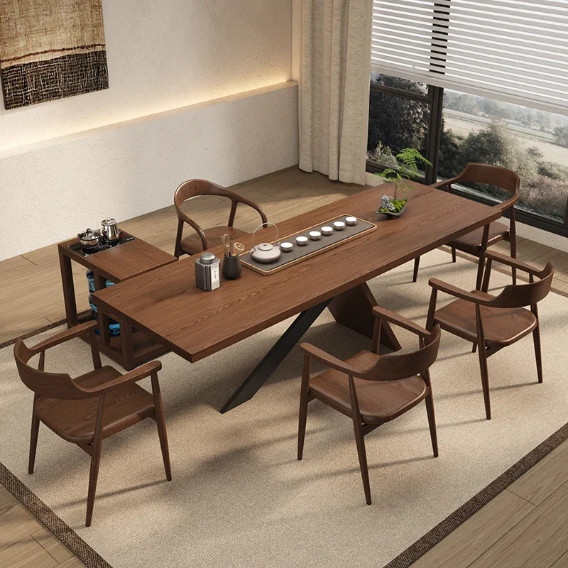 Modern simple large board tea table and chair combination