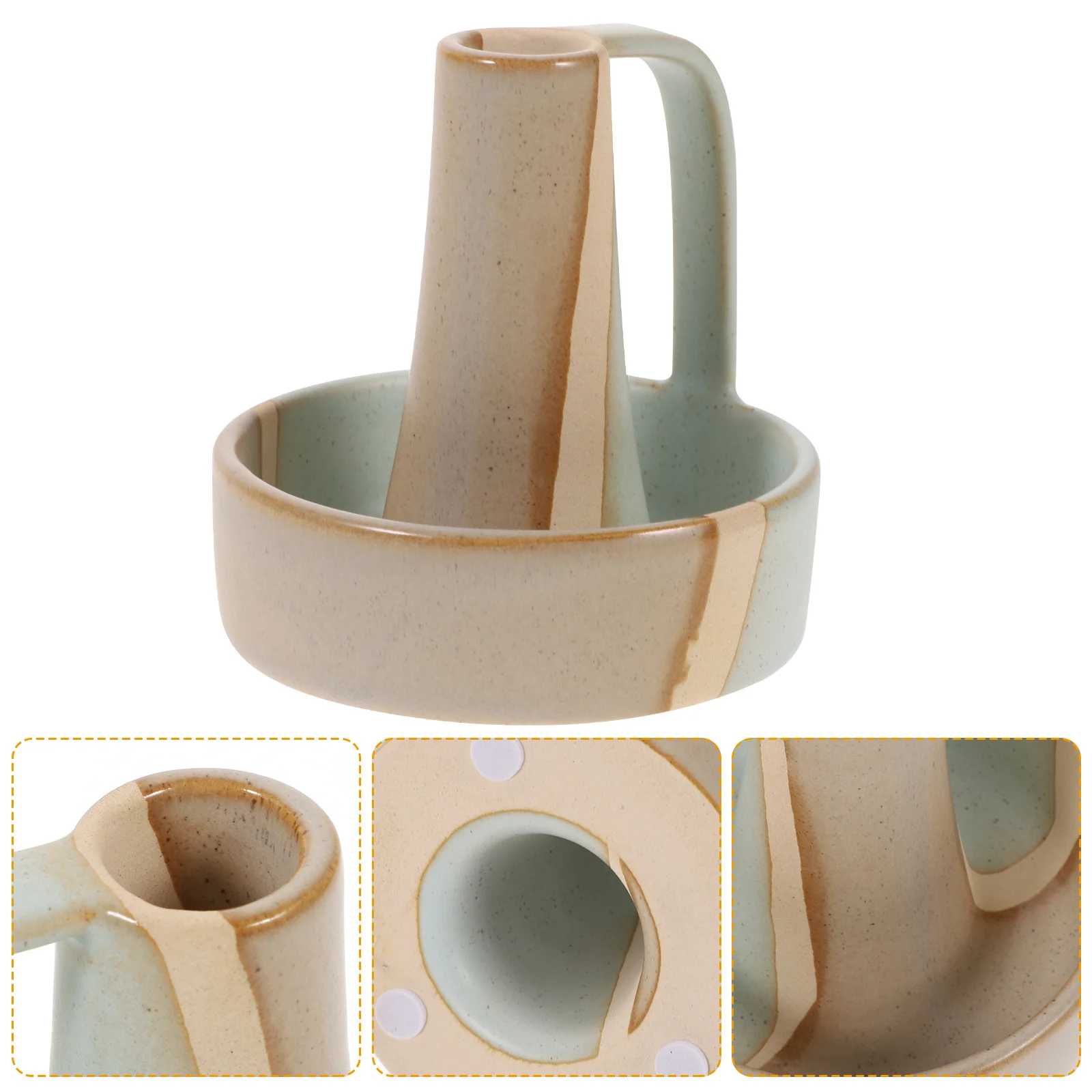 

2Pcs Ceramic Holder Retro Creative Decorative Candlestick Stand for Dinner Table Party Festival Home Decoration