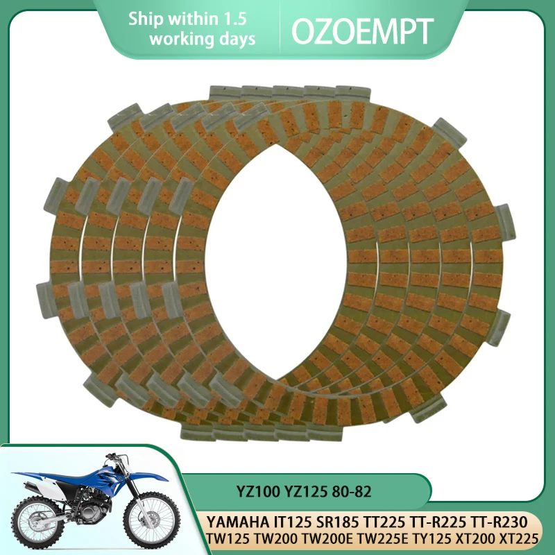 

OZOEMPT Fibrous Clutch plate Apply to YAMAHA IT125 SR185 TT225 TT-R225 TT-R230 TW125 TW200 TW200E TW225E TY125 XT200 XT225