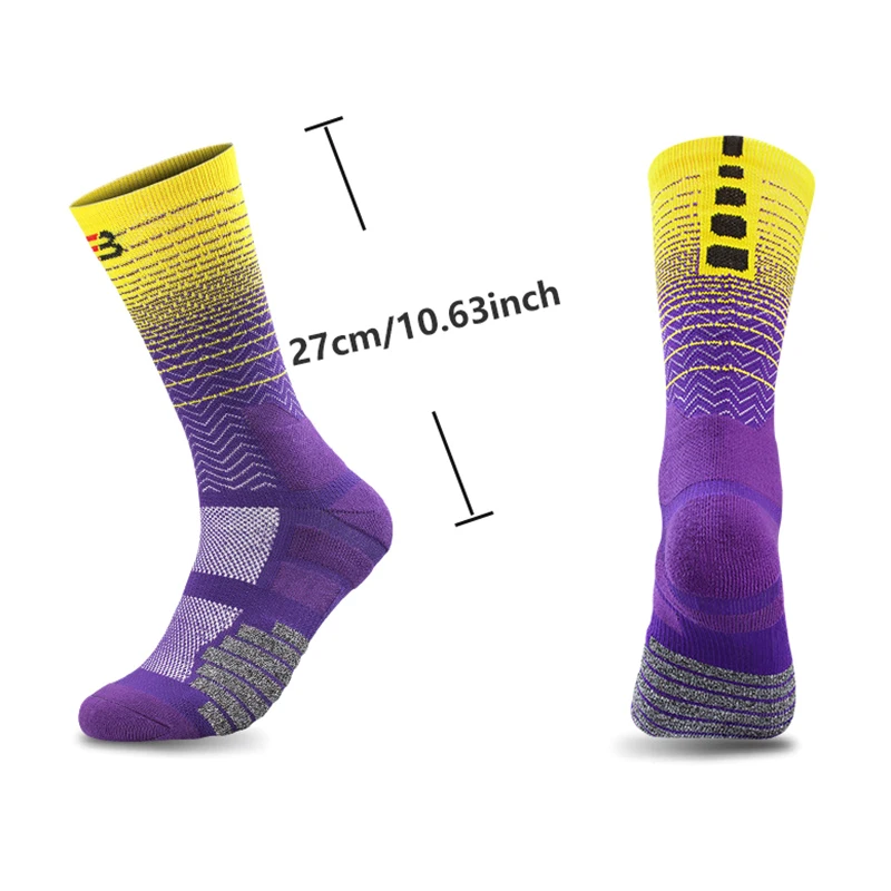 Anti-slip Football Mid-calf SocksMen Women Non-slip Soccer Basketball Tennis Sport Socks Grip Cycling Riding Socks 39-45