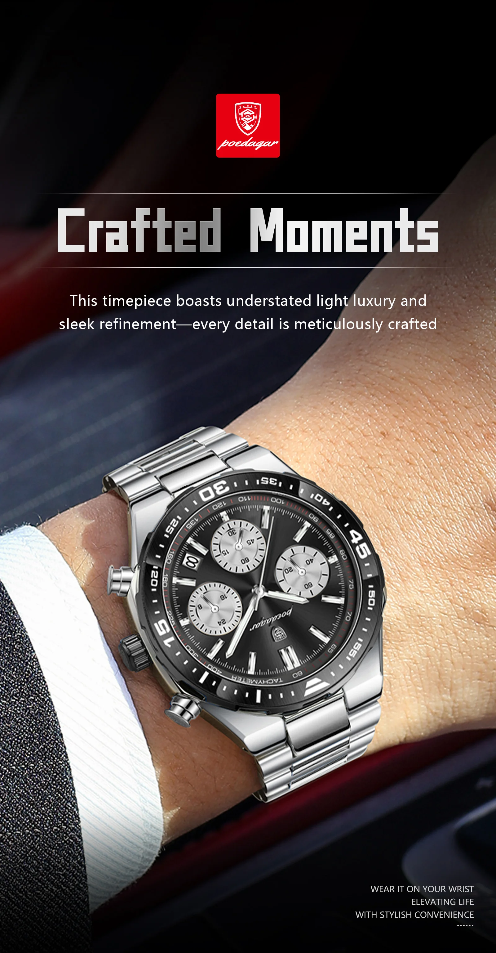 POEDAGAR Men's Watch Image 13