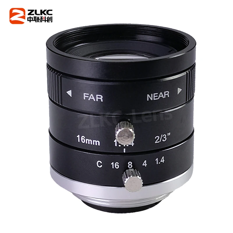 FA 16 mm Fixed Focal Length 3Megapixel C Mount 2/3 Inch Aperture F1.4 Manual Iris Machine Vision Camera For CCTV Lens 3MP Lenses