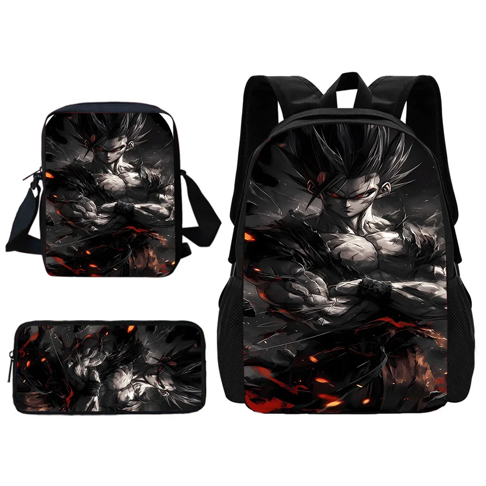 Conjunto de 3 piezas para niños y niñas, mochila escolar de Anime para g-gokus, v-vegetas, bolso de hombro, bolsas de lápices, el mejor regalo