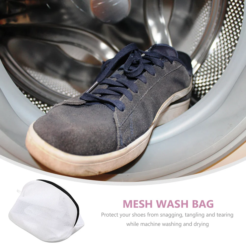 

2pcs Shoe Laundry Zippered Mesh Wash Pouch For Sneakers Washing Machine Safe Laundry Bag Mesh Wash Bag For Shoes
