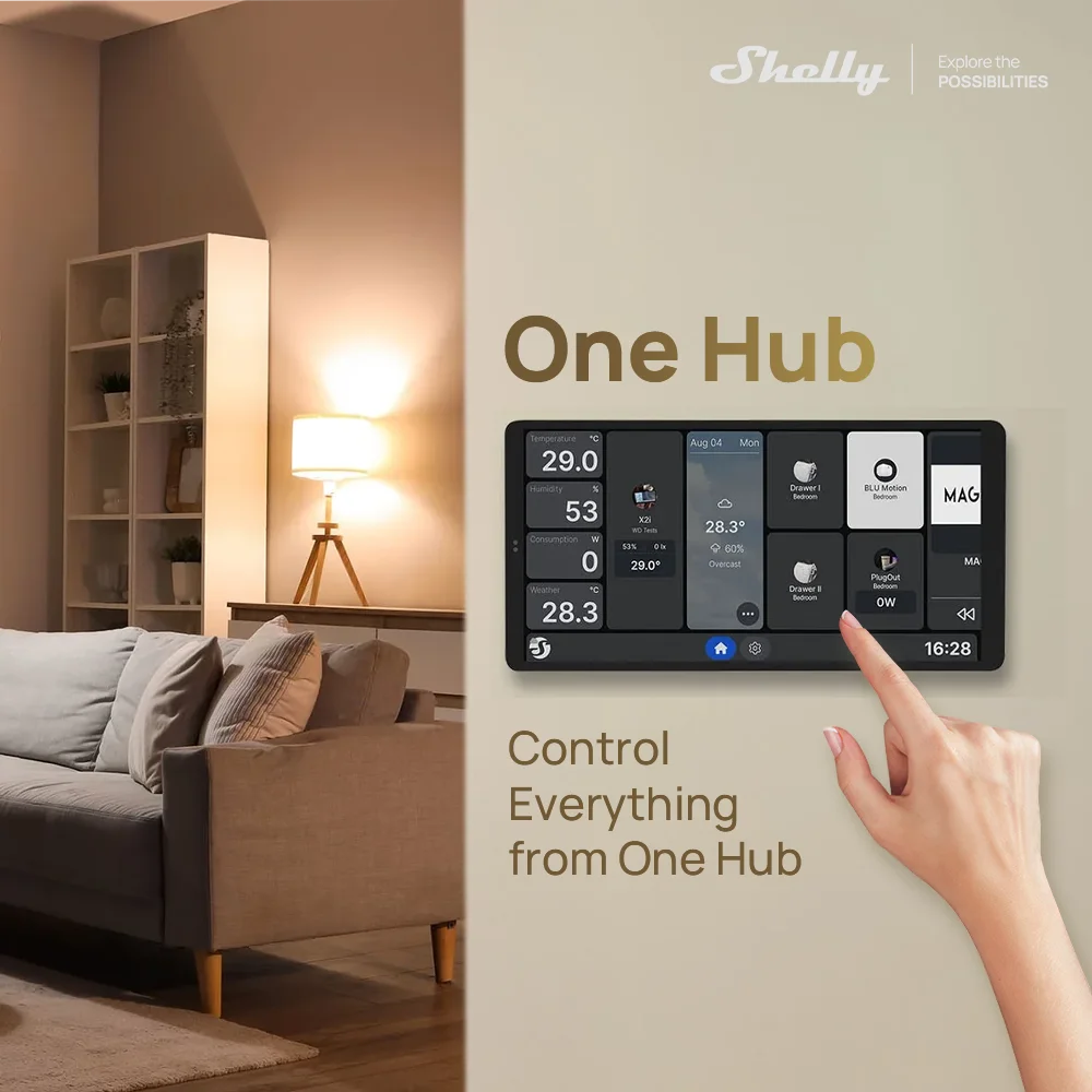 Shelly Wall Display X2i Wifi Smart Touch Screen Center Control Panel Voice Control Alexa Support Shelly All Devices