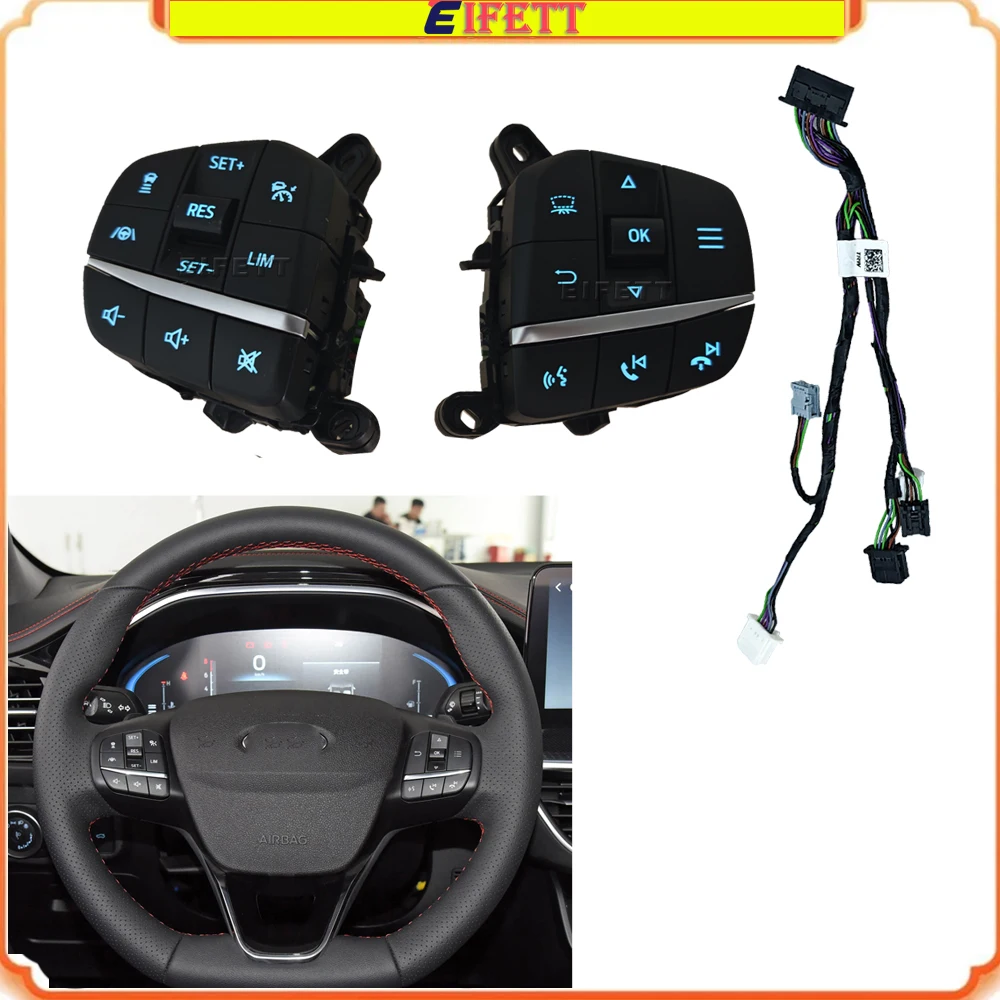 

Кнопка переключения громкости круиз-контроля на руле, недеформирующая функция, практичный дизайн для Ford Focus mk4 Fiesta 2019-2021