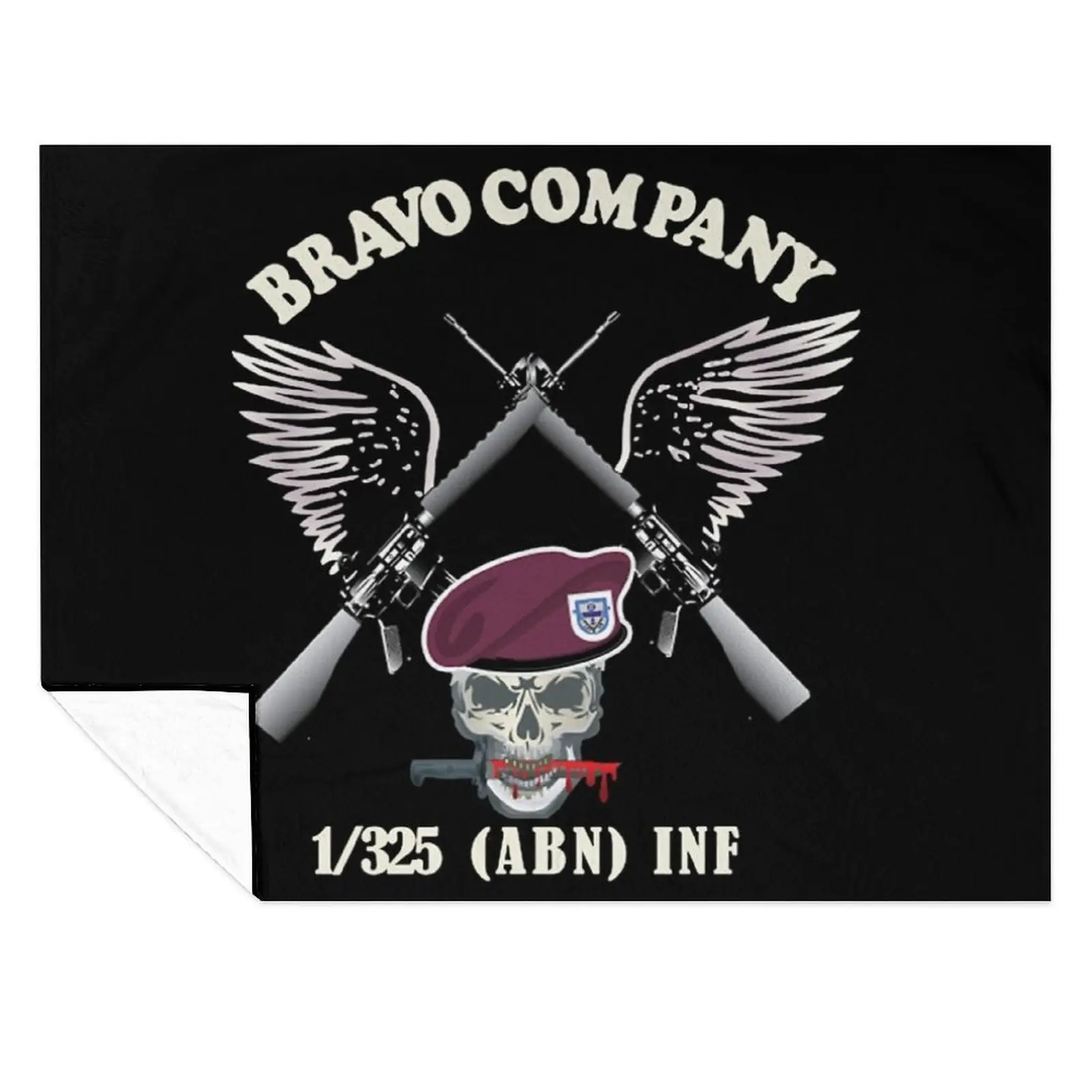 Bravo Company - 1st Bn, 325th Airborne Infantry Throw Blanket Одиночные плюшевые одеяла для дивана