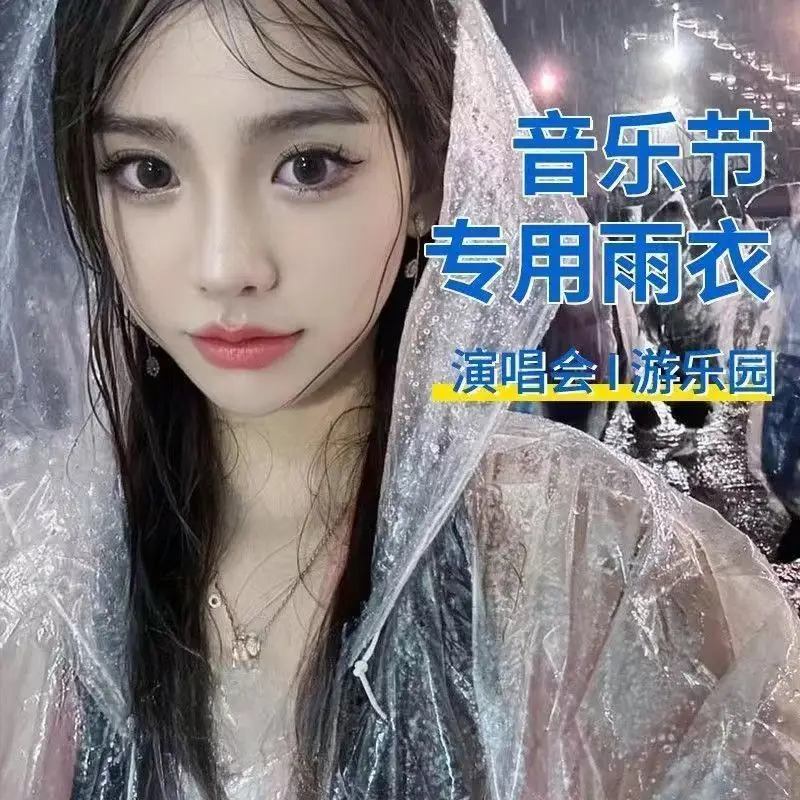 50Pcs Color Random Disposable Transparent Poncho for Men and Women - Lightweight Foldable Emergency Rainproof Equipment for Music Festival Concert Breathable Plastic Material Portable Storage Bag for Hiking, Fishing, Cycling and Other Outdoor Activities