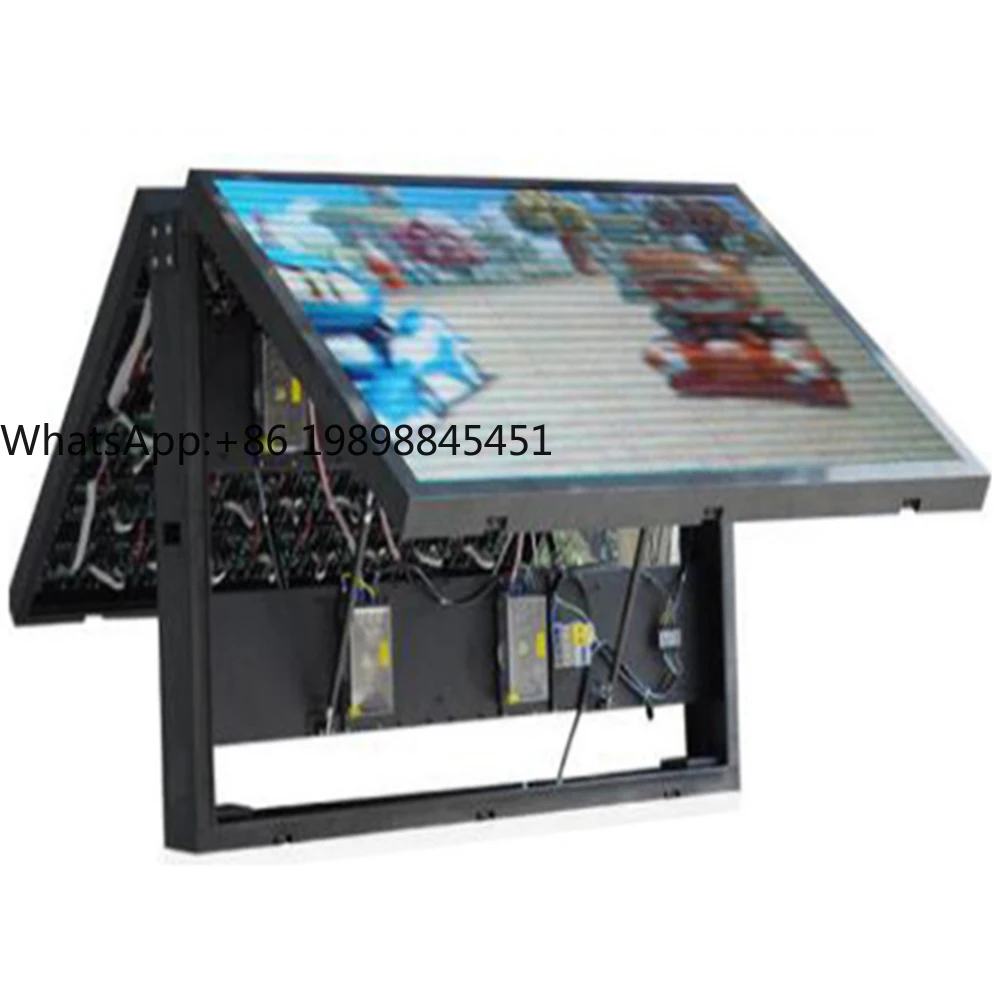 

Custom 4K Resolution Outdoor LED Hydraulic Flap Display Cabinet Front Open Advertising LED Wall Panel Flip Screen
