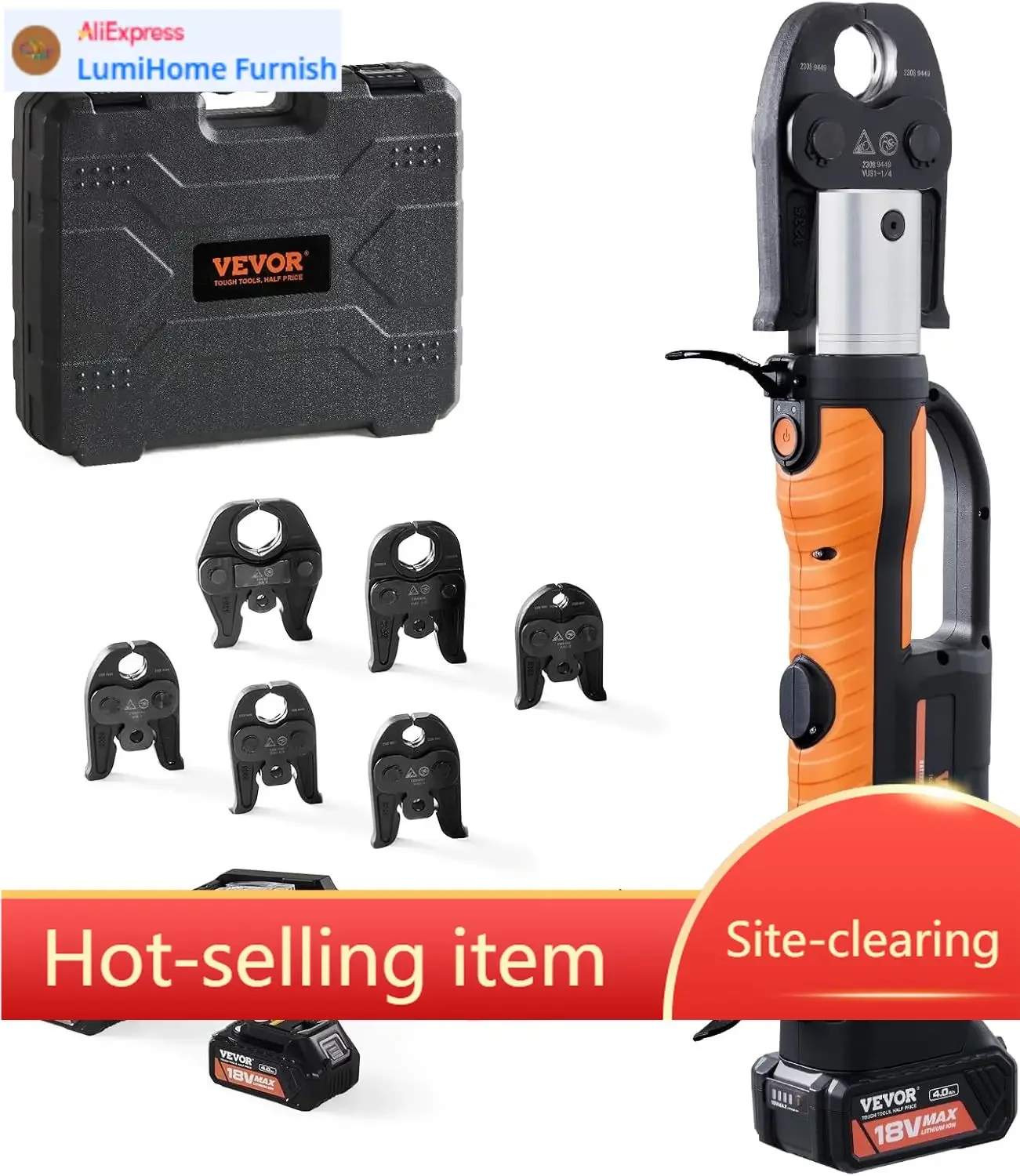 Press Tool 18V Electric Pipe Crimping Tool for 1/2