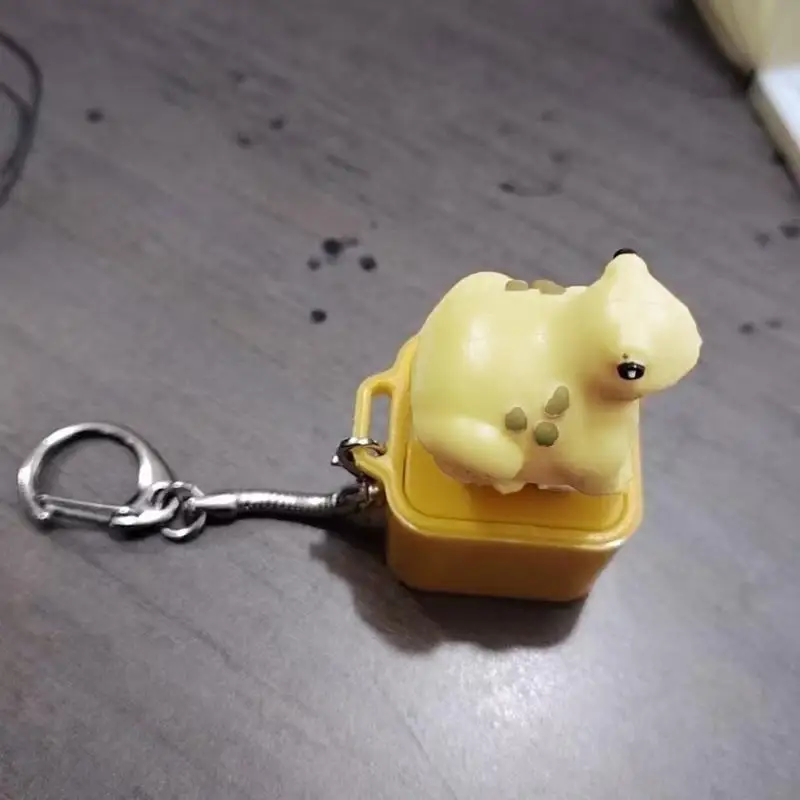 CORA Pressable Keycap Toy Toads Fidgets Keychains with Light Sound Response Charm for Desk Bag and Study Breaks Use