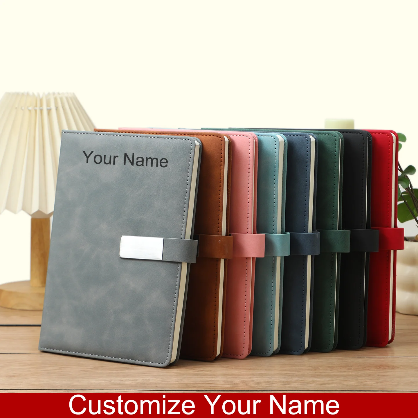 Custom Engraved PU Leather Notebook A5 Magnetic Buckle Closure Personalized Journal Notepad for Business Office Corporate Gift