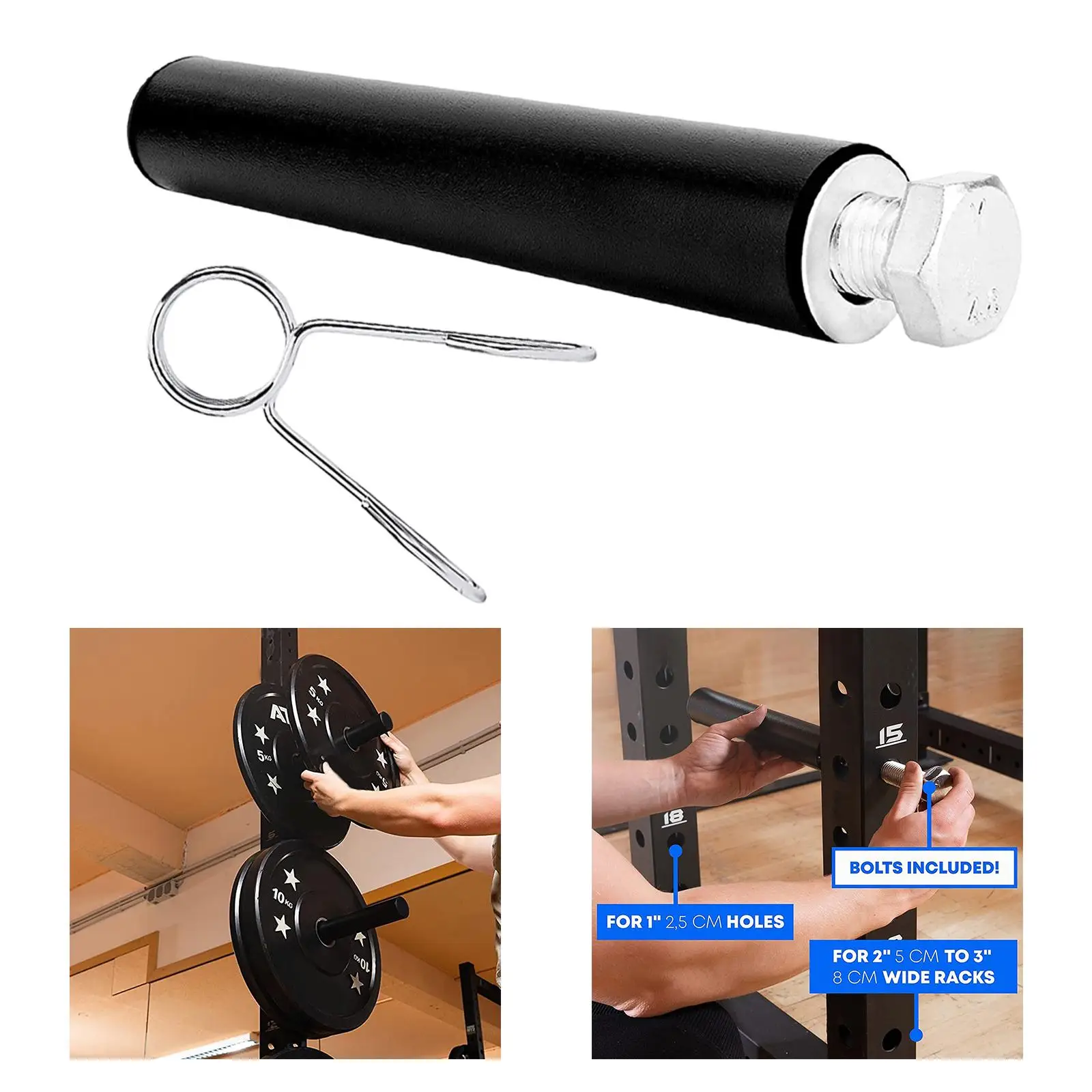 rack Attachment Barbell Plate Storage Holder Space Efficient